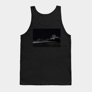 Black Neon Santa Monica Pier Tank Top